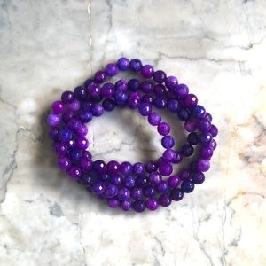 Gemstone Beaded Stretch necklace/ hand chain